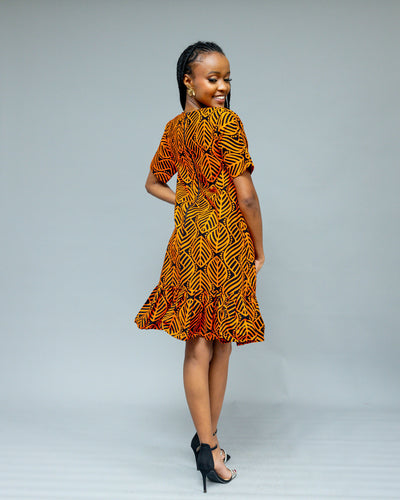 Afriwia Heri Shift Dress - Mustard