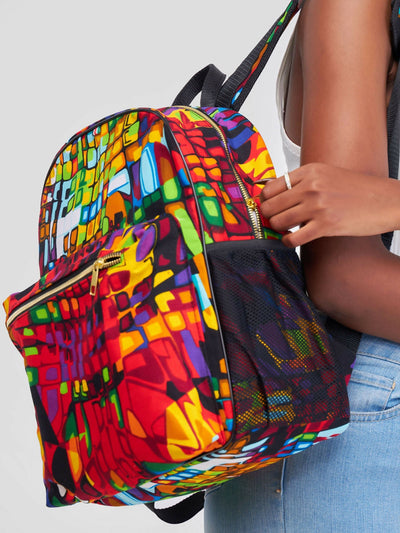 Ankara Artifacts Paint Thandi Backpacks - Multicolored - Shopzetu