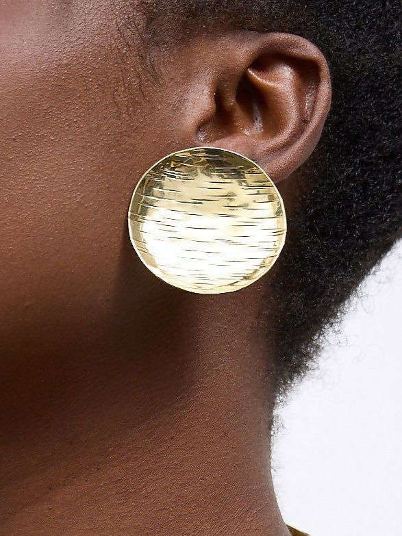 Purely Brass Mali Earring - Brass - Shopzetu