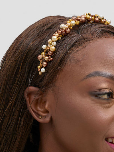 Yaakunte Enkewa Head Crown - Brown / Gold - Shopzetu