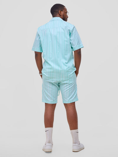 Safari by Vivo Mansi Mens Summer Shirt - Green Stripes