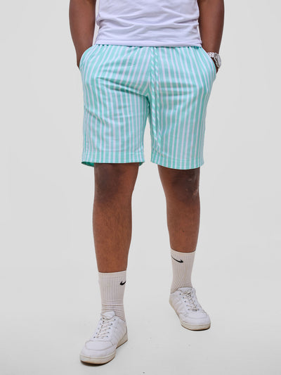 Safari by Vivo Mansi Mens Shorts - Green Stripes