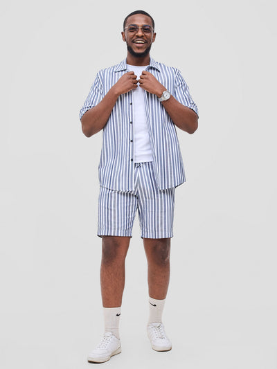 Safari by Vivo Mansi Mens Summer Shirt - Black Stripes