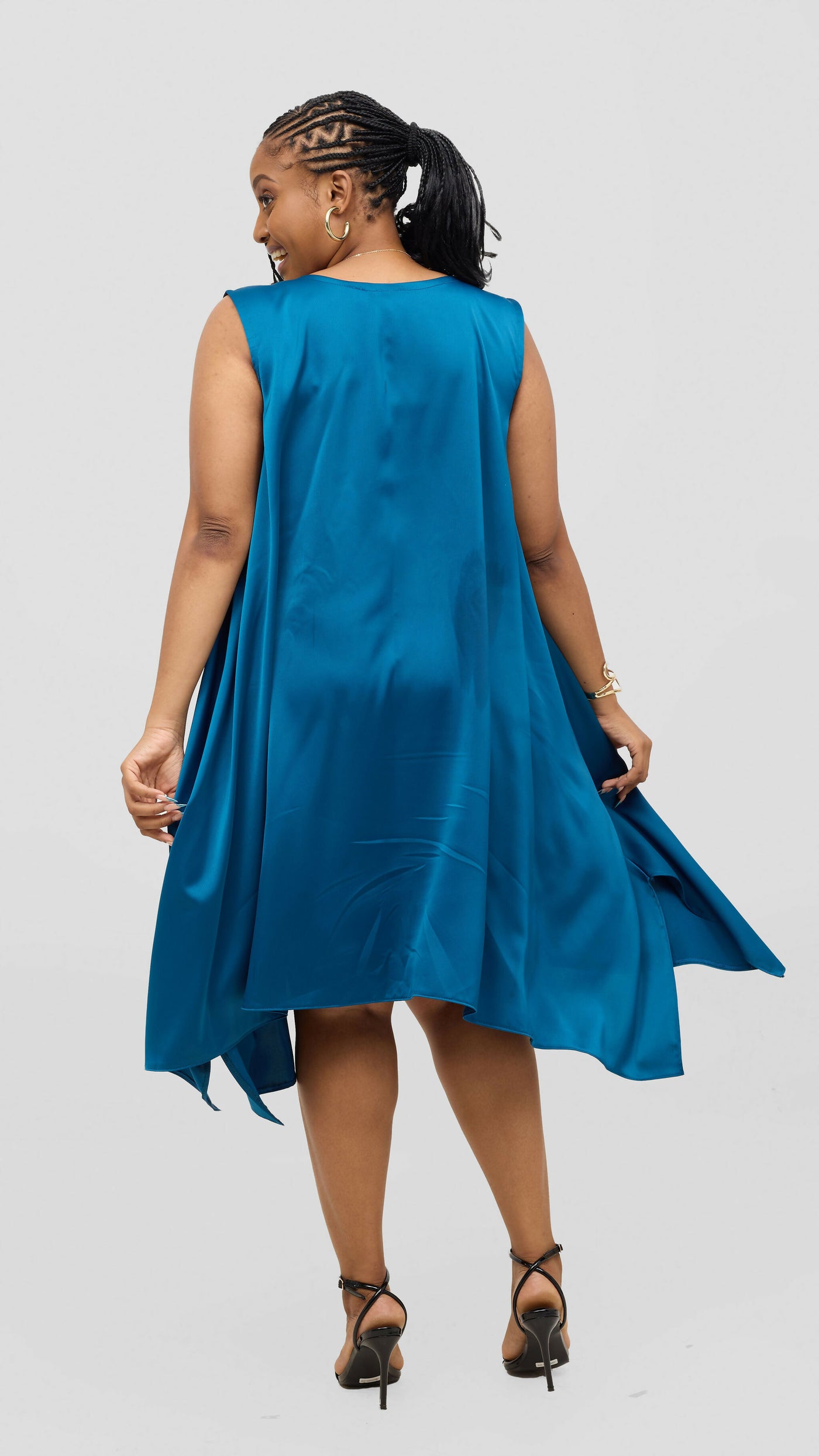 Jolly Fancy Wear Curvy Plus Size  Ray Shift Dress - Blue