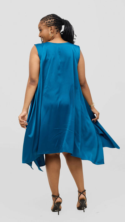 Jolly Fancy Wear Curvy Plus Size  Ray Shift Dress - Blue
