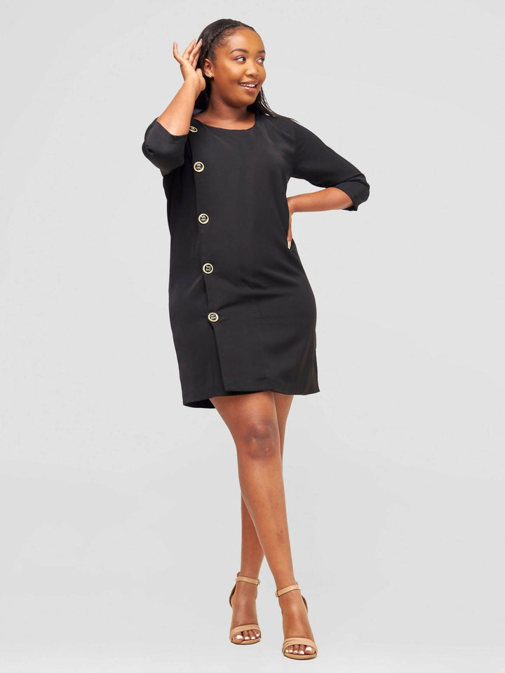 HOT Plush Blazer Dress - Black - Shopzetu