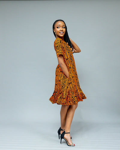 Afriwia Heri Shift Dress - Mustard