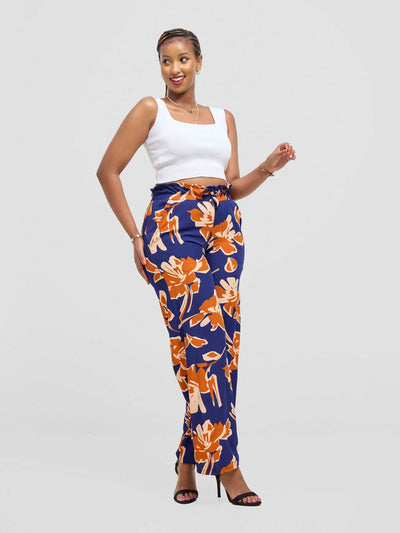 Timyt Urban Wear Eden Bloom Pant - Blue Floral - Shopzetu