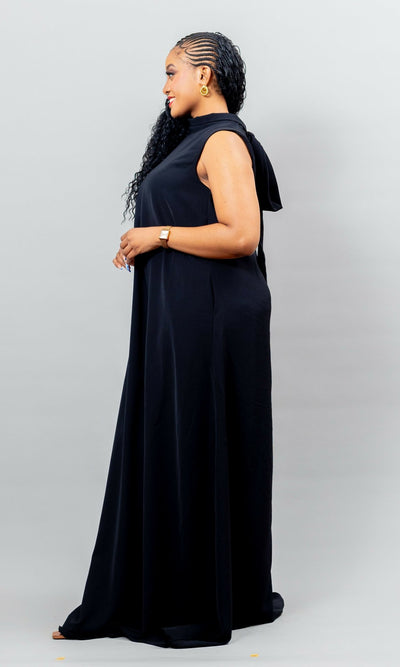 African Yuva Marya Shift Dress - Black - Shopzetu