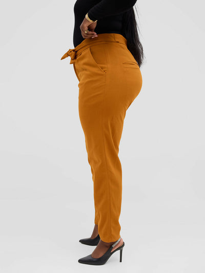 TimyT Urban Wear Bella Knot Pant - Mustard - Shopzetu