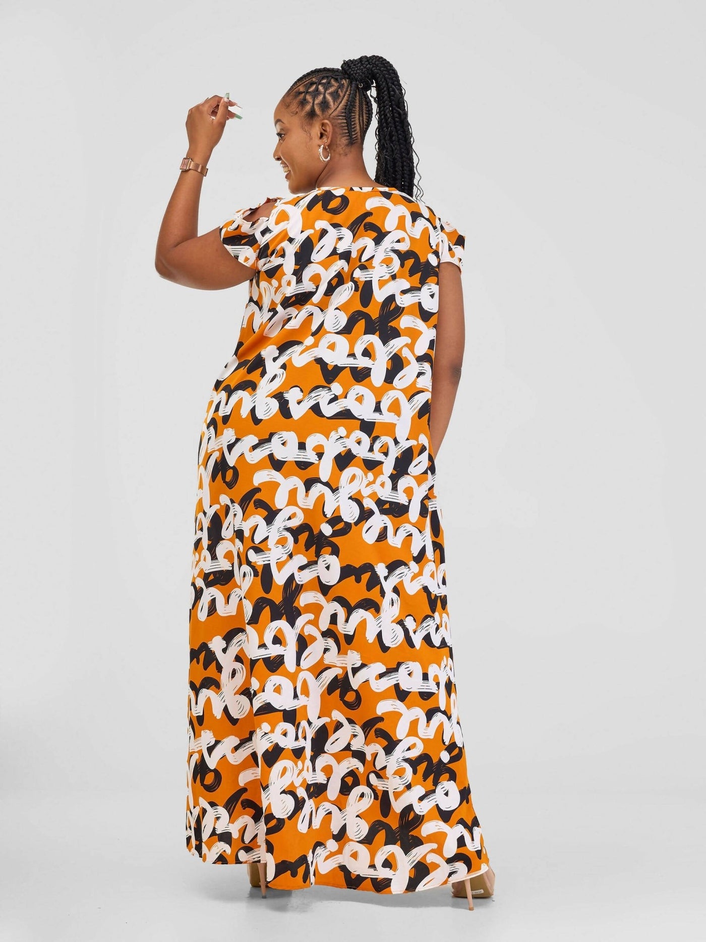 Phyls Collections Ndanu Dress - Yellow Print - Shopzetu