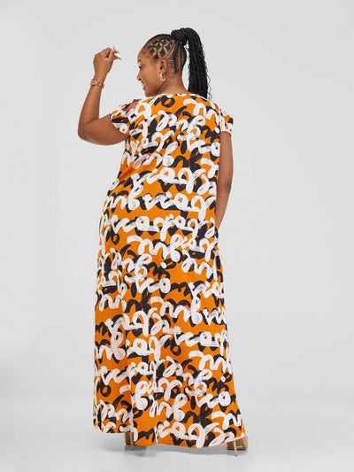 Phyls Collections Ndanu Dress - Yellow Print - Shopzetu