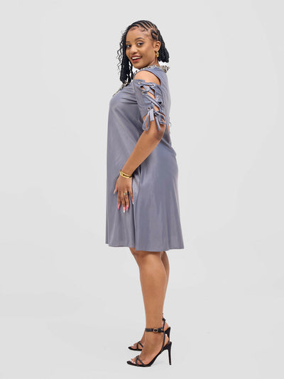 Jolly Fancy Wear Zia Shift Dress - Grey - Shopzetu