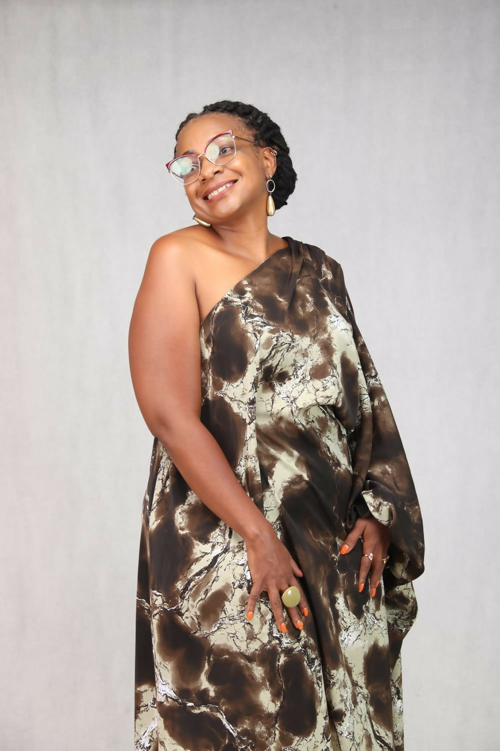 Thick & Fab Curvy Plus Size Fatima Dress - Green Print