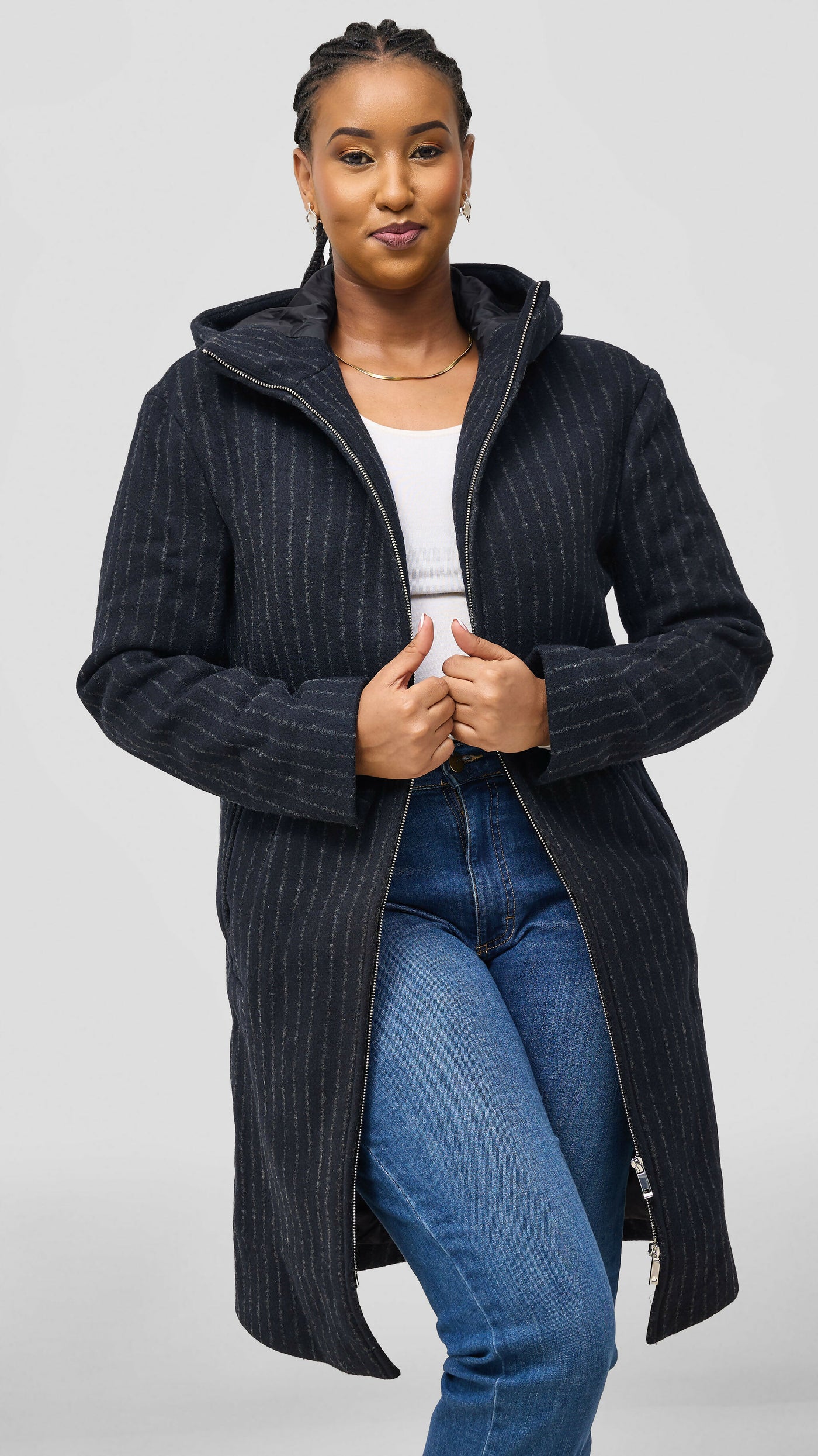 Tophad Closet Trench Coat - Navy Blue