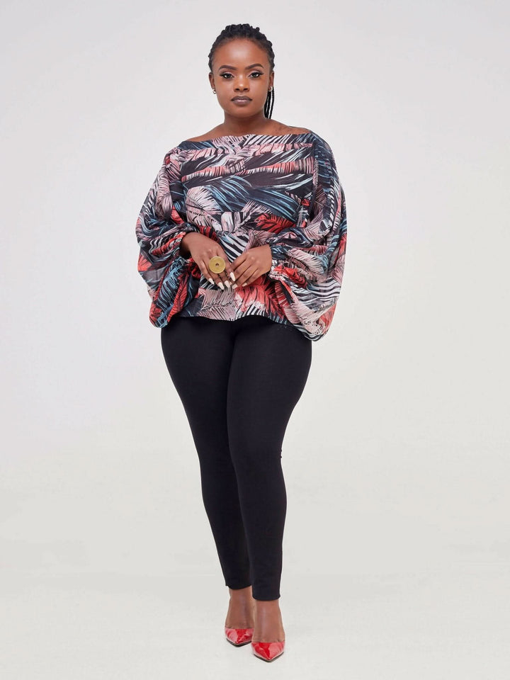 Zoe Qu'an Elevate Palmiera Fire Top - Red - Shopzetu
