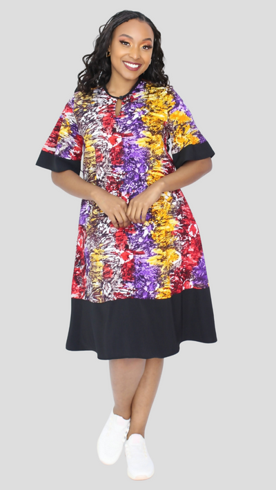 The Fashion Frenzy Curvy Plus Size Shani Shift Dress â€“ Rainbow Print