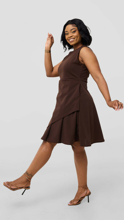 Silk House Collection Curvy Plus Size Brielle Dress - Brown