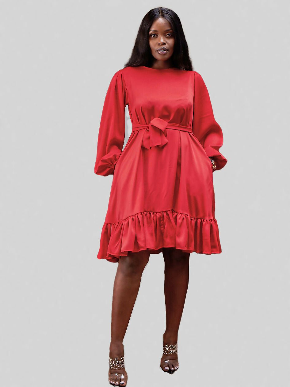 Valerie Shift Dress - Rust Brown - Shopzetu