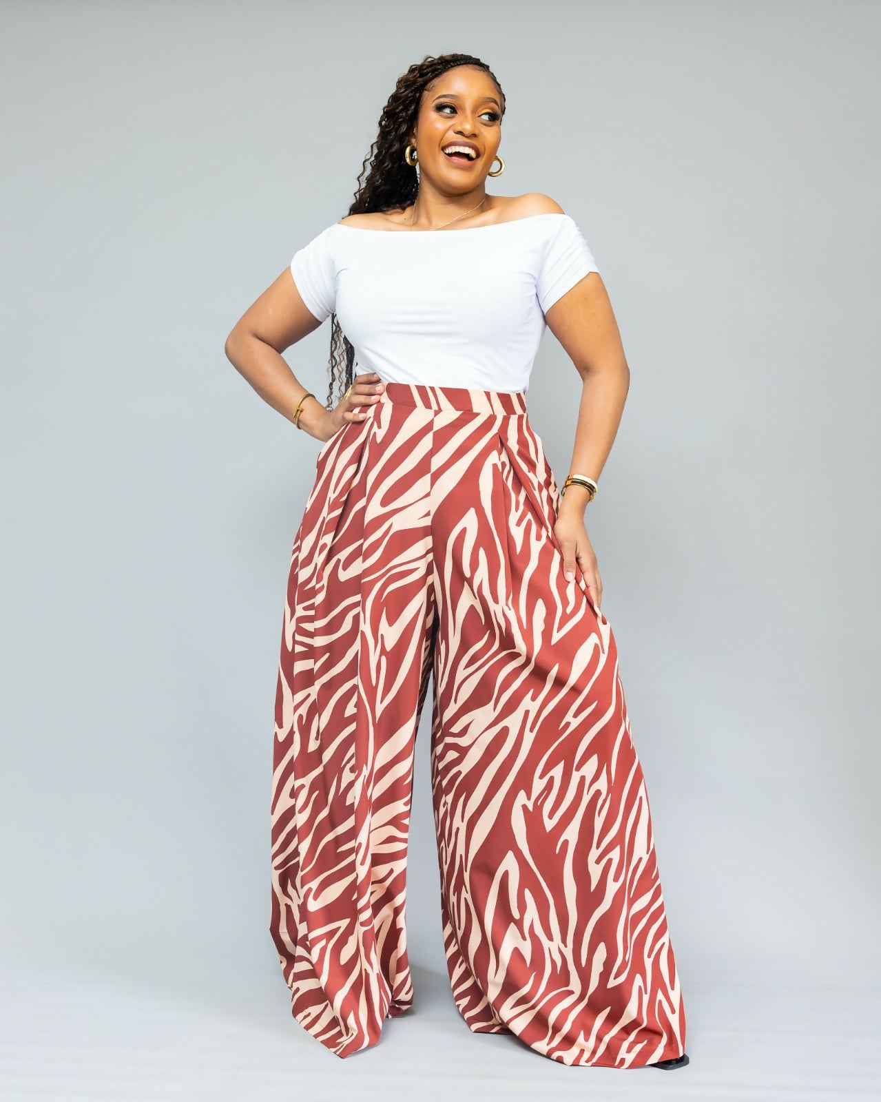 African Yuva Liora Palazzo Pant - Ankara Print