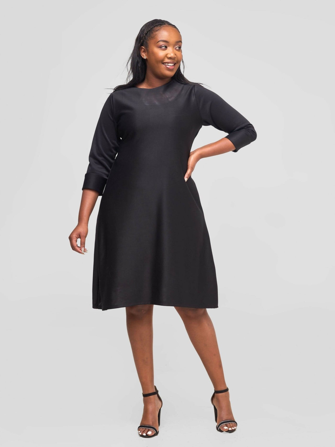 Timyt Urban Wear Decent Elegance Shift Dress - Black - Shopzetu