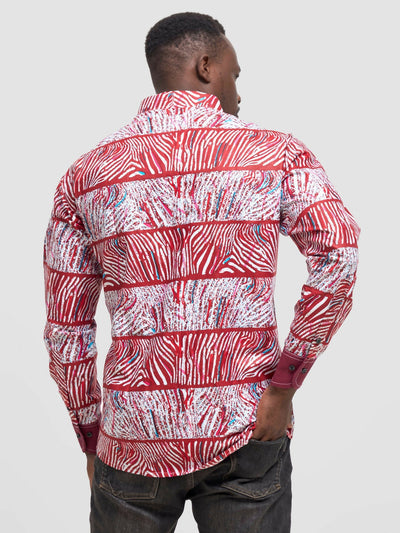 Mendilines Warm African Print - Maroon Print - Shopzetu