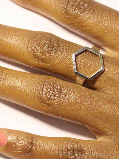 non fading18k gold plated hexa ring to pair with dresses, work wear, pants or tops