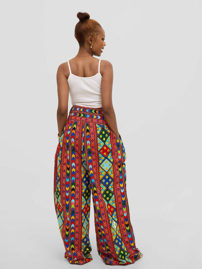 Waridi Africa Salama Palazzo Pant - Multicolored - Shopzetu