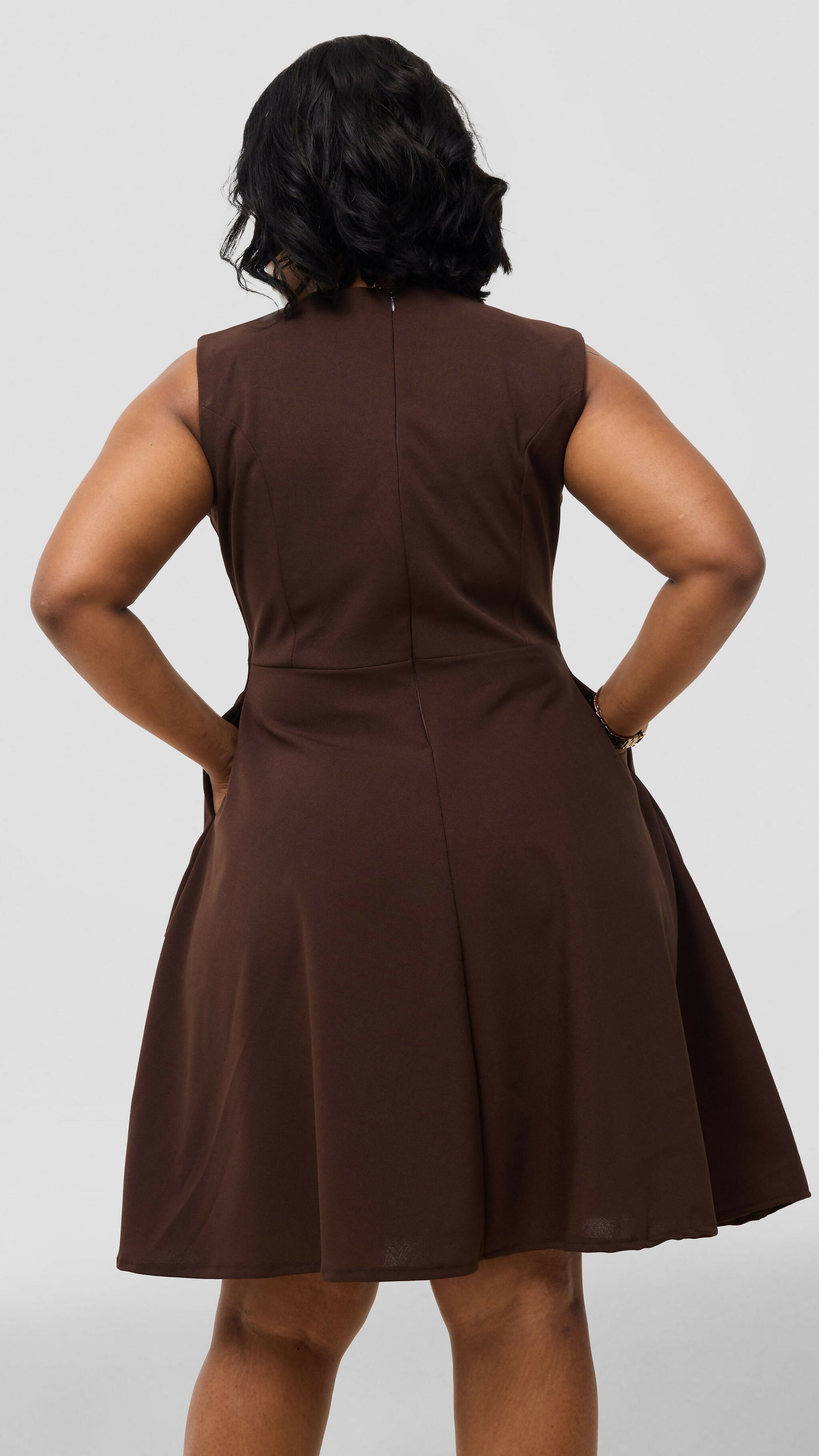 Silk House Collection Curvy Plus Size Brielle Dress - Brown