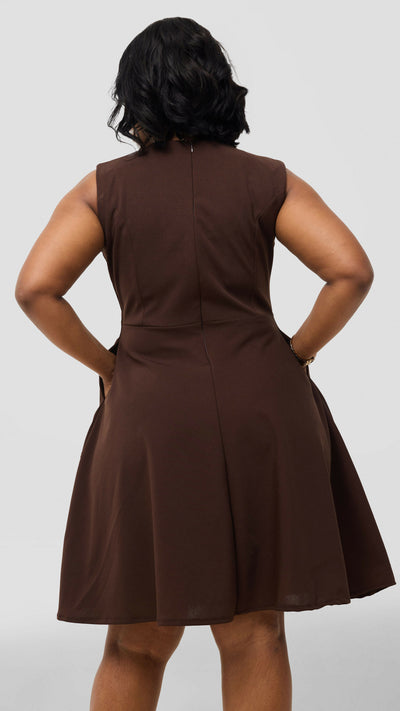 Silk House Collection Curvy Plus Size Brielle Dress - Brown