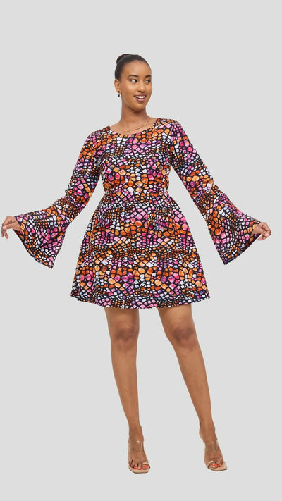 Merli Africa Aurora Dress - Pink Print