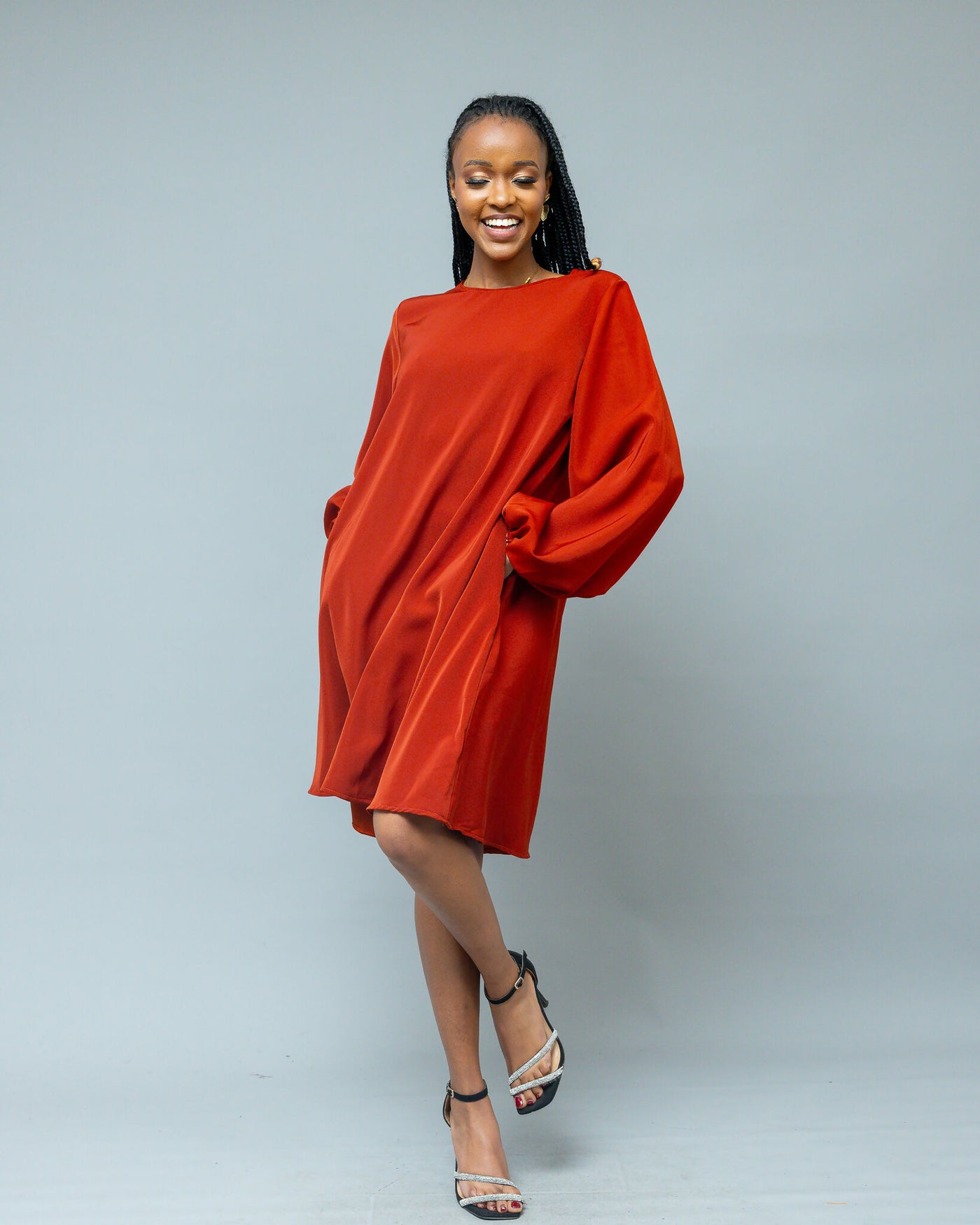 Afriwia Aura Shift Dress - Rust