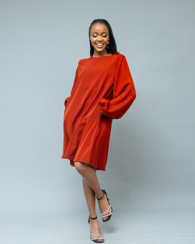 Afriwia Aura Shift Dress - Rust