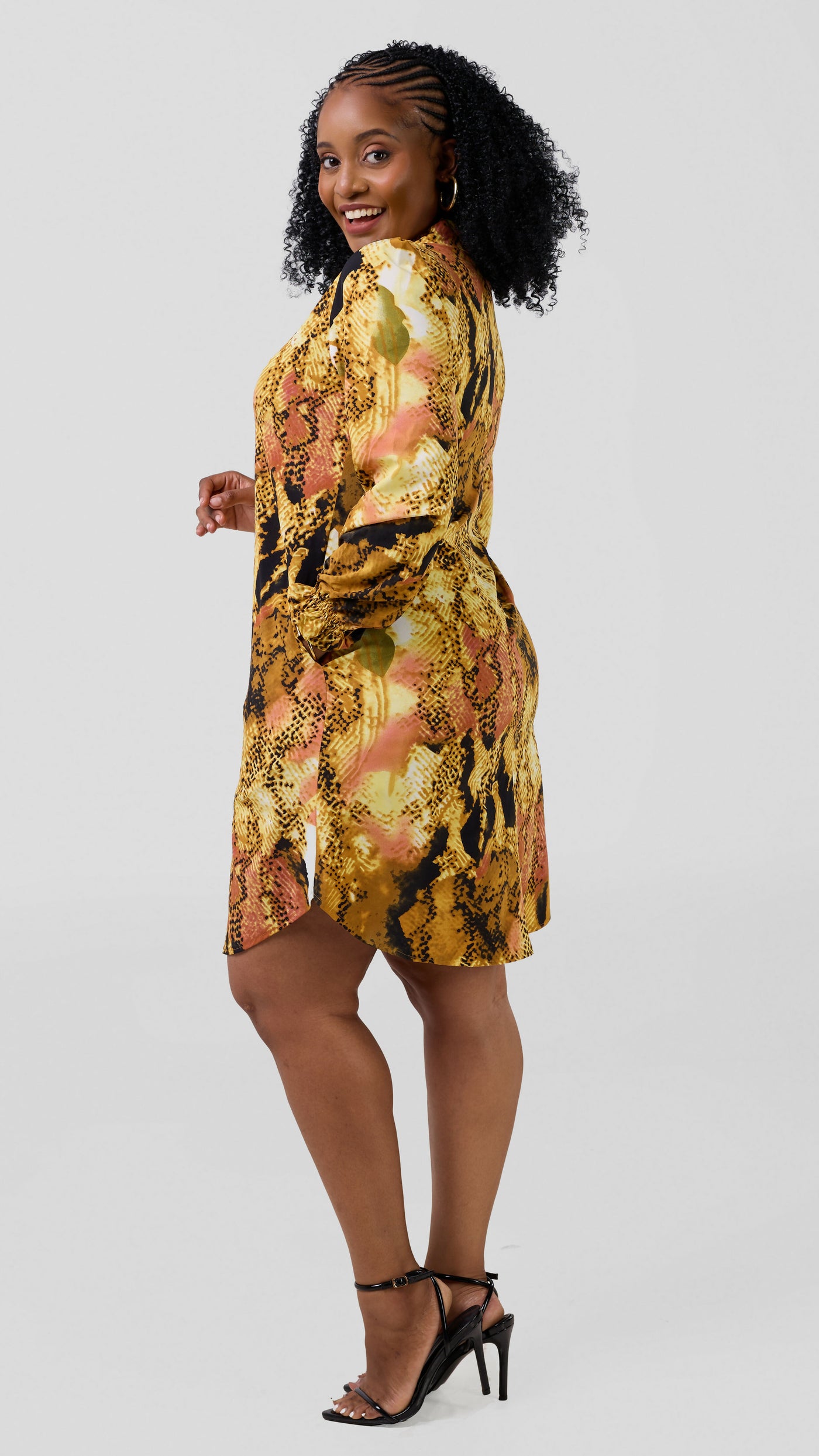 Mariste Nuru Classic Shirt Dress - Gold