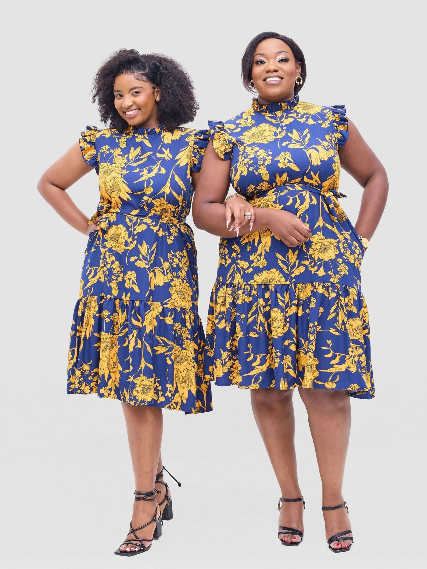 Lizola Uloaku Shirt Dress - Navyblue / Mustard - Shopzetu