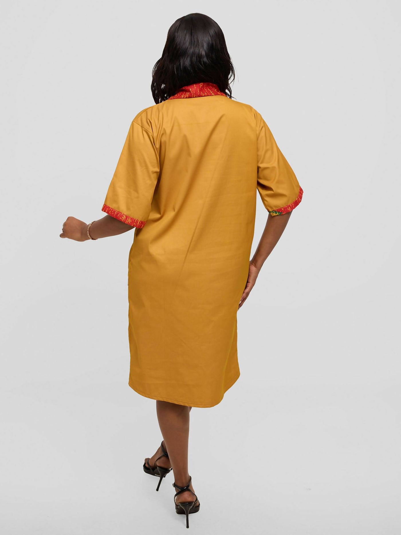 Kakiba Collections Rebecca Dress - Mustard Ankara - Shopzetu