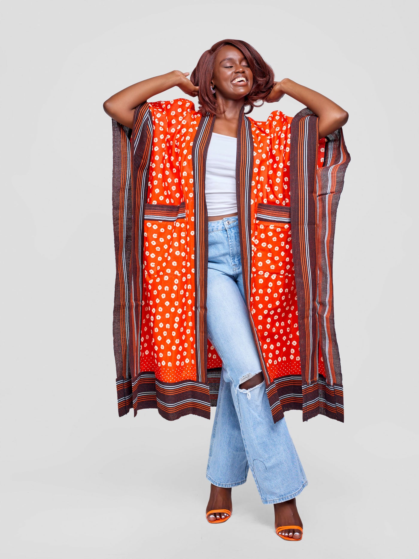 Tuli Zinthle Kimono - Red / White