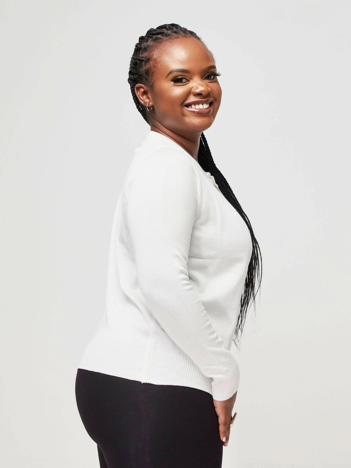 The Fashion Frenzy One Button Cardigan - White - Shopzetu