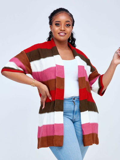 Fashion Frenzy Waterfall Cardigan - Multicolored - Shopzetu