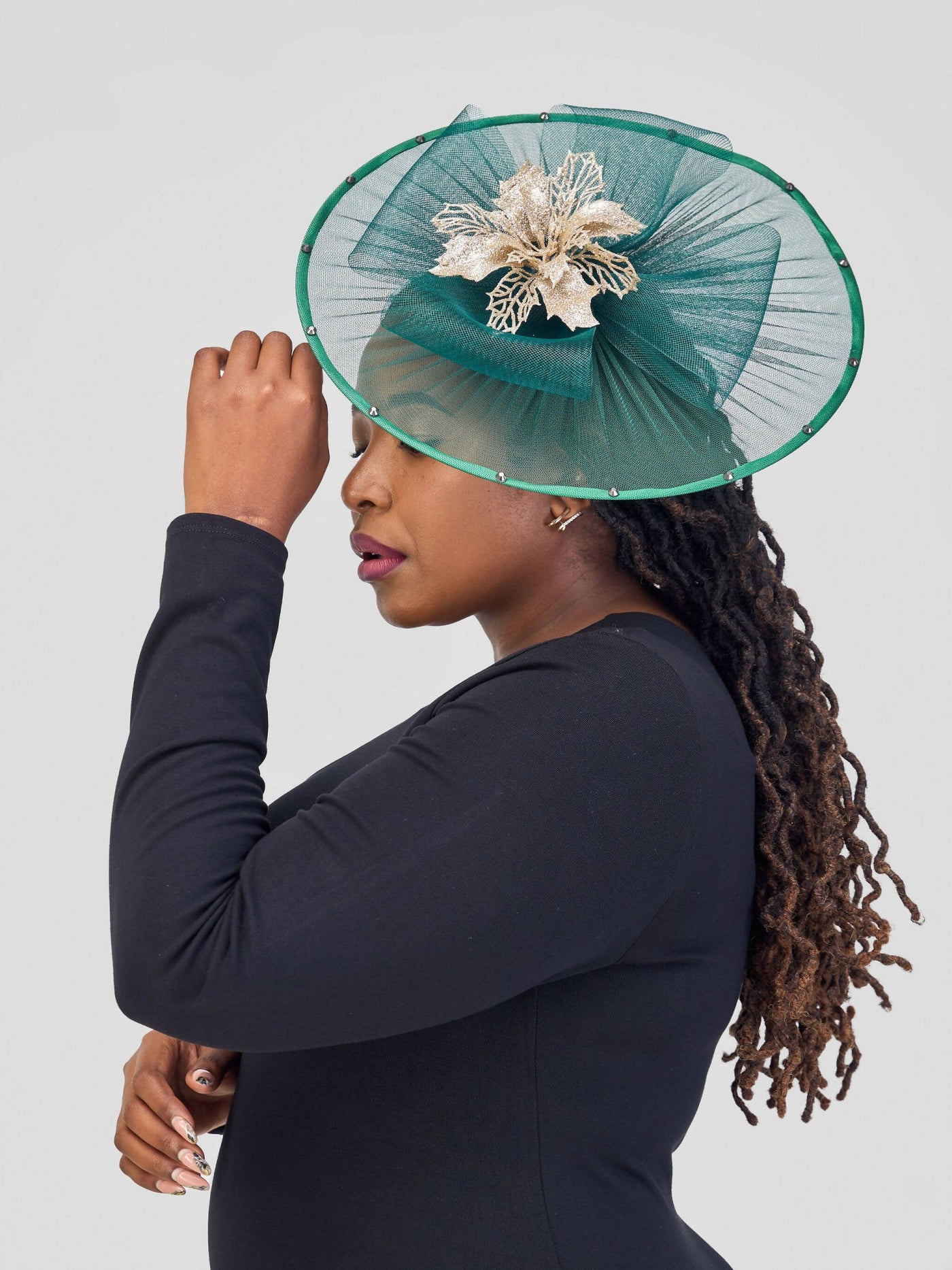 Hando Afrikan Designs Kimberly Fascinator - Green - Shopzetu