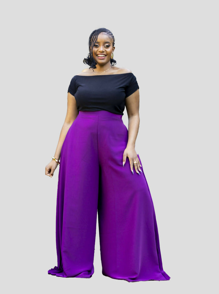 African Yuva Serro Palazzo Pant - Purple