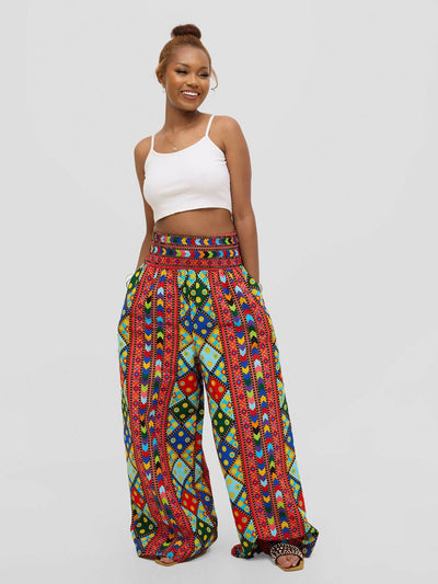 Waridi Africa Salama Palazzo Pant - Multicolored - Shopzetu