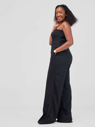 La Flor Apparel Curvy Plus Size Viola Strapless Jumpsuit - Black