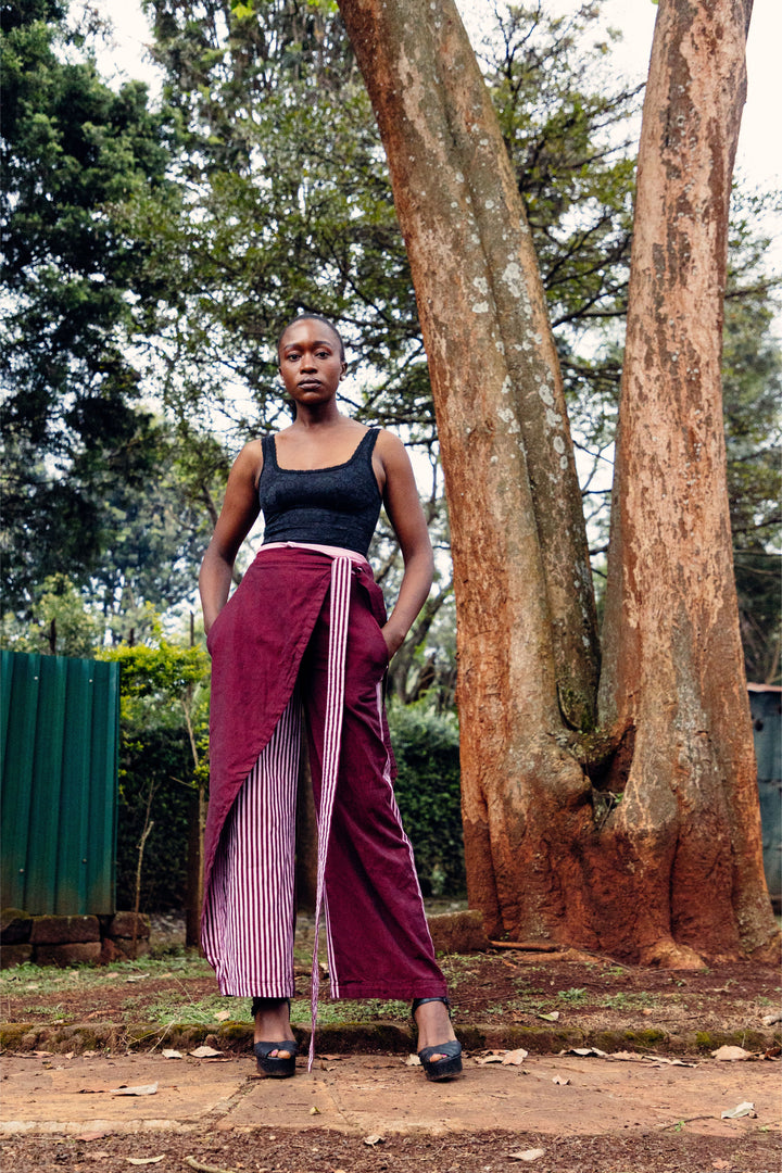 Liquid Lemn ALPHAJIRI Wrap Pants - Maroon