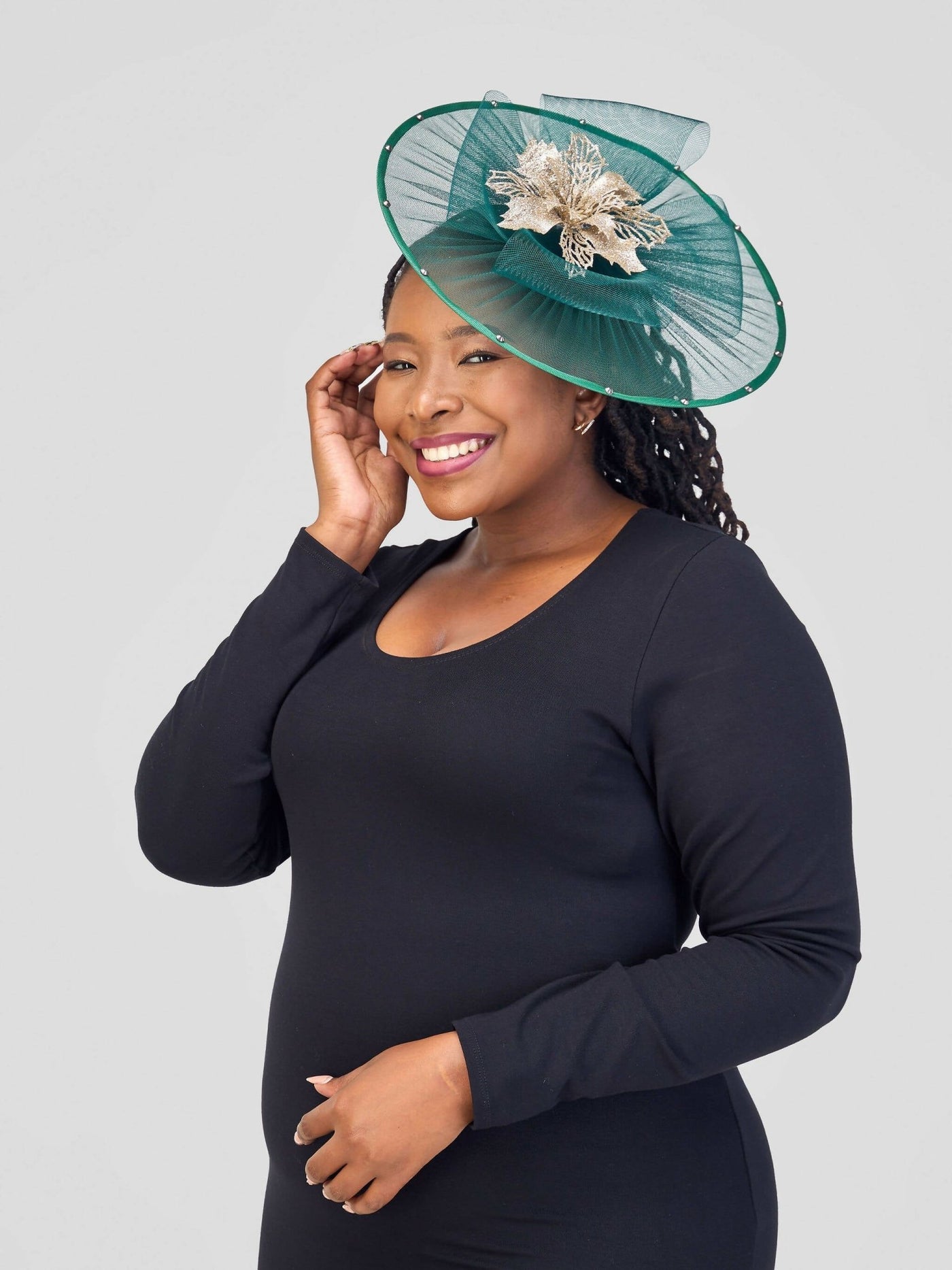 Hando Afrikan Designs Kimberly Fascinator - Green - Shopzetu