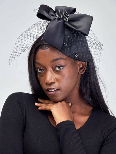 Hando Afrikan Designs Eva Fascinator - Black - Shopzetu
