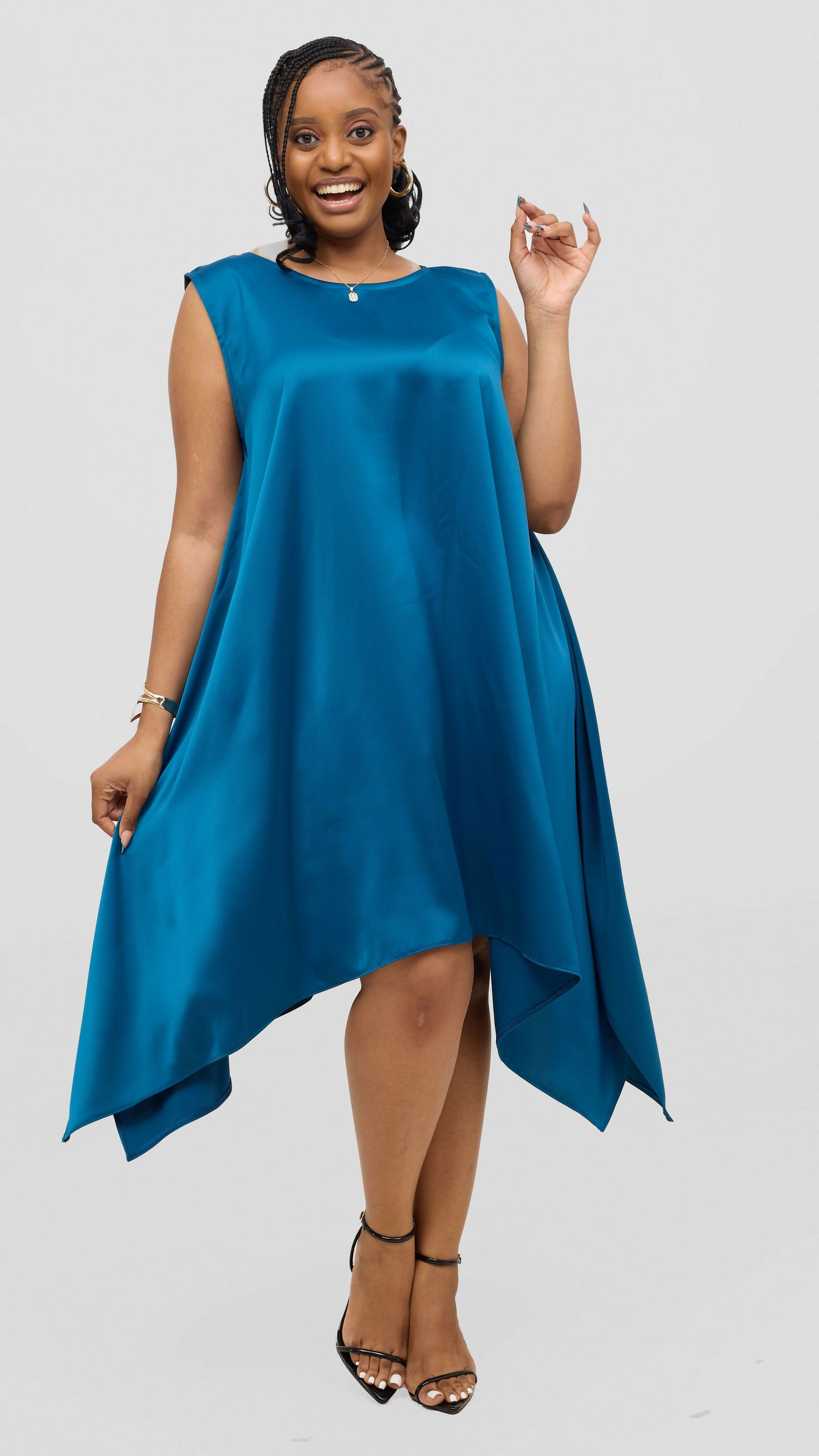 Jolly Fancy Wear Curvy Plus Size  Ray Shift Dress - Blue
