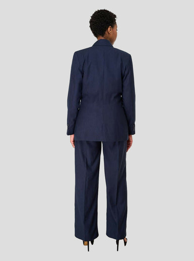 SBV Pin Stripped Suit - Navy Blue - Shopzetu