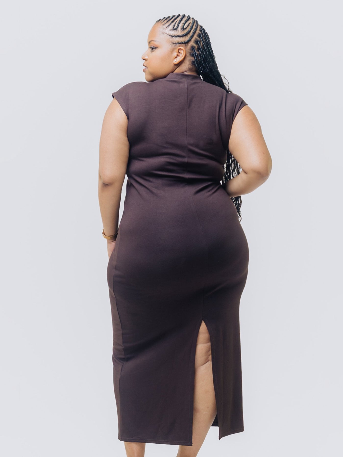 This Is Essential Midi Dress - Chocolate - Shopzetu