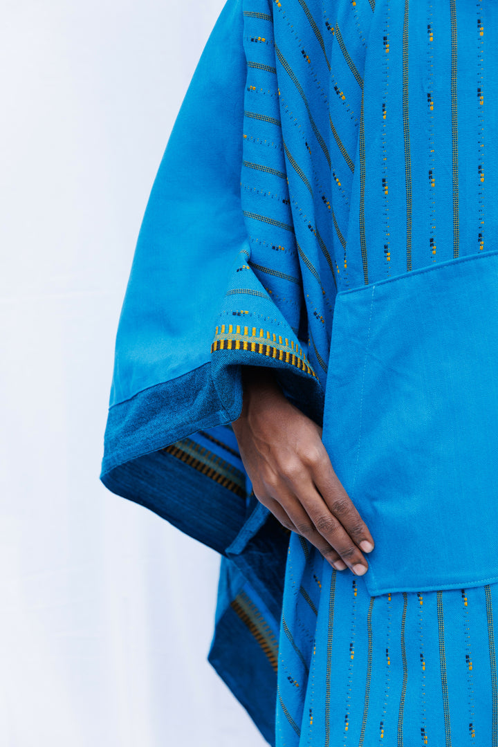 Liquid Lemn JASIRI Poncho with Pockets - Blue
